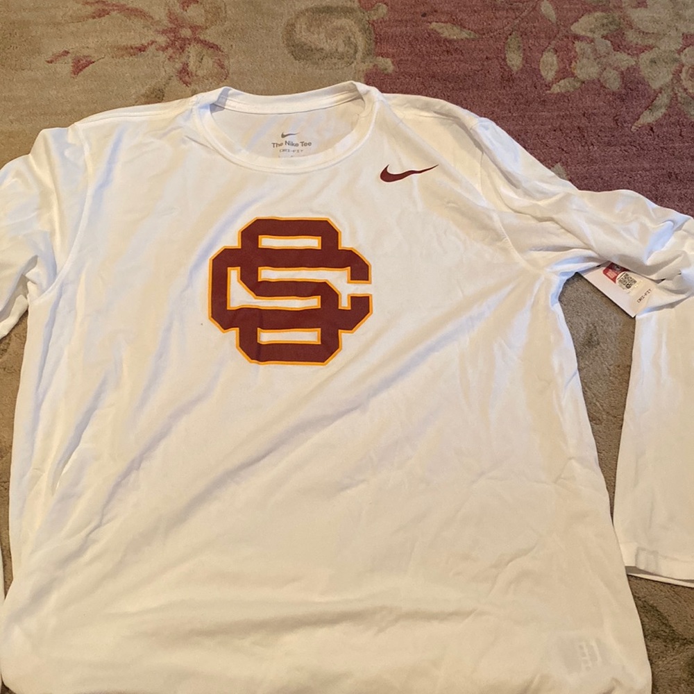 Brand New with tags.  SC nike long sleeve white Dri fit shirt